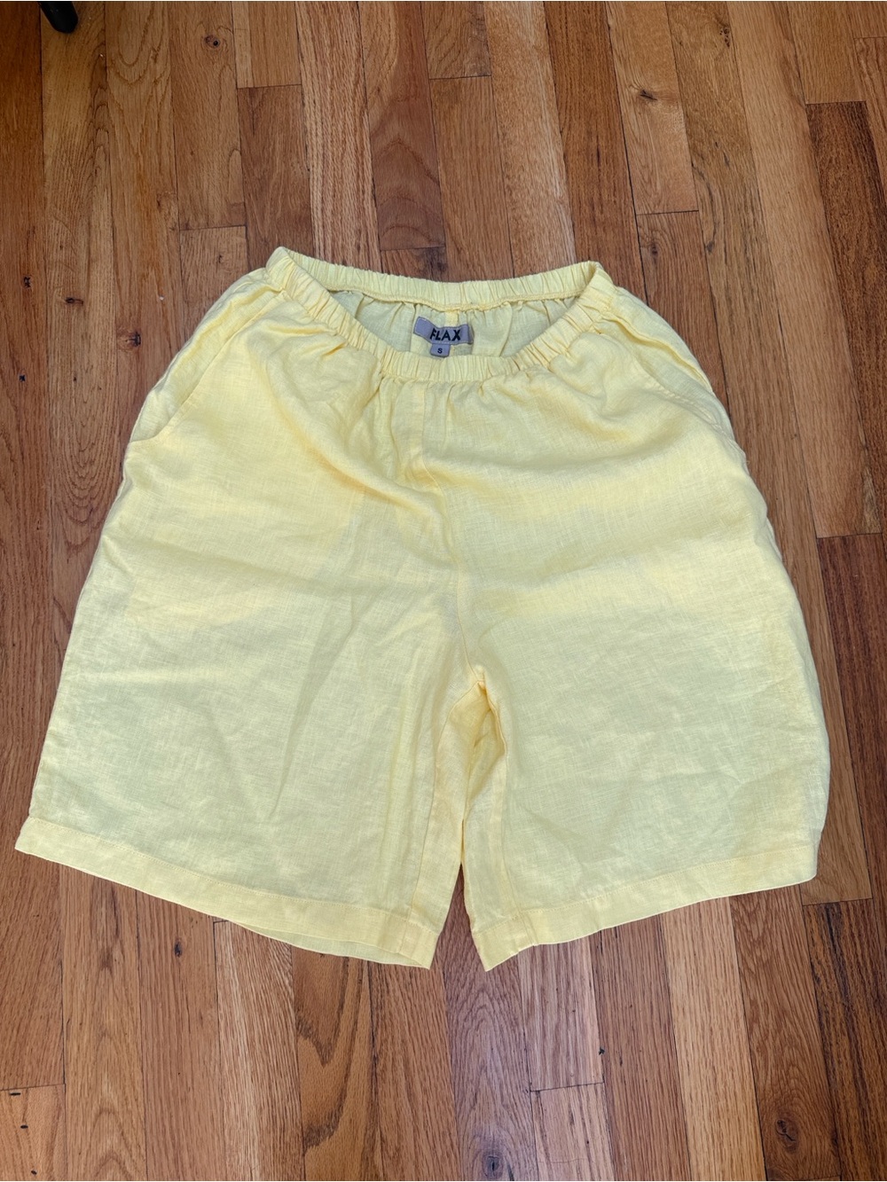 NWOT Flax - Women’s Yellow Linen Shorts